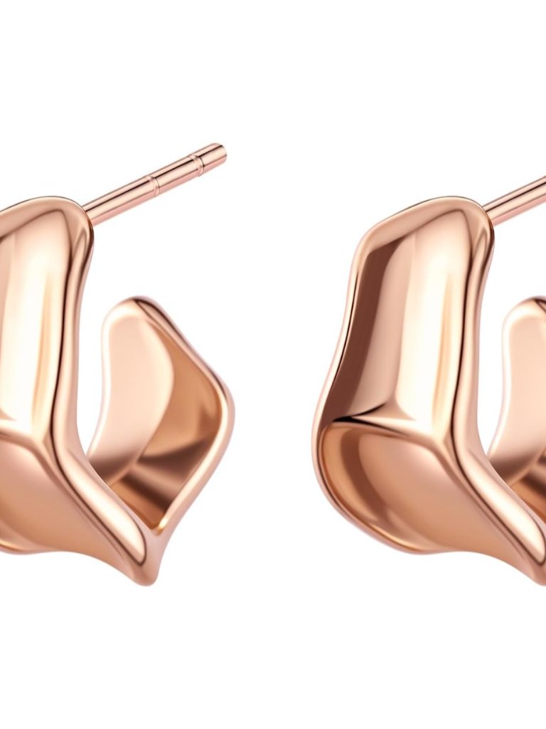 Chunky Gold Hoop Earrings For Women, 14k Gold/Silver Plated Statement Geometric